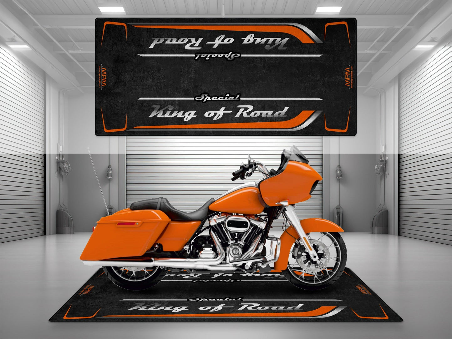 Motorcycle Mat for Cruiser Motorcycle "Special King of Road" - MM7346