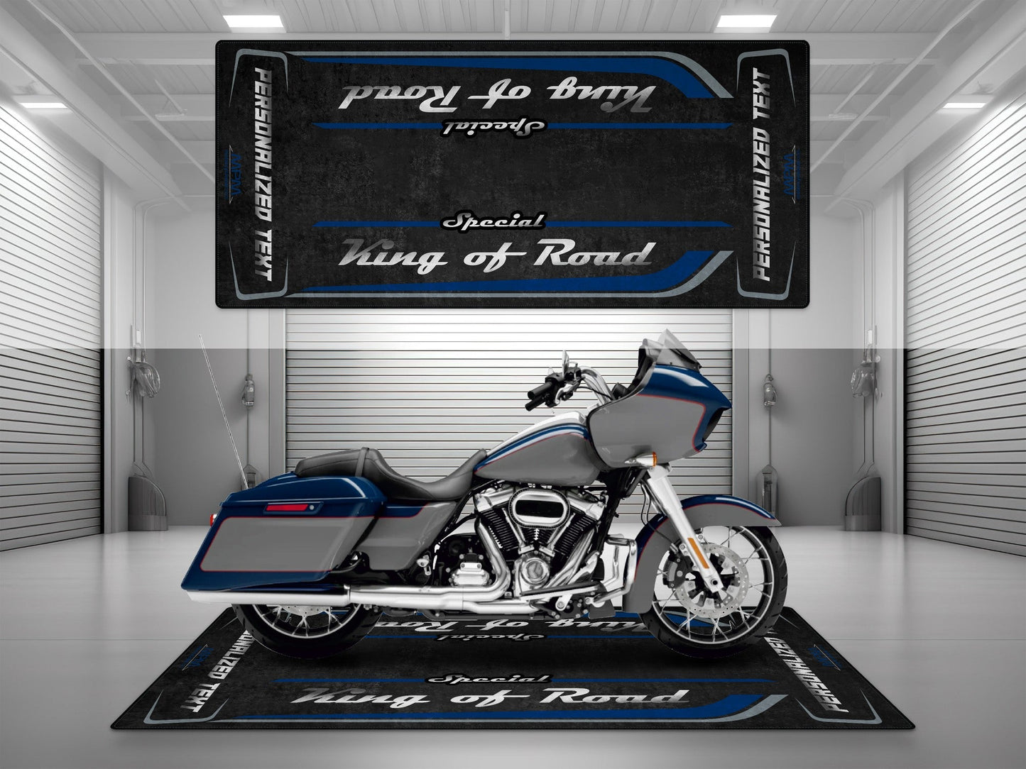 Motorcycle Mat for Cruiser Motorcycle "Special King of Road" - MM7346