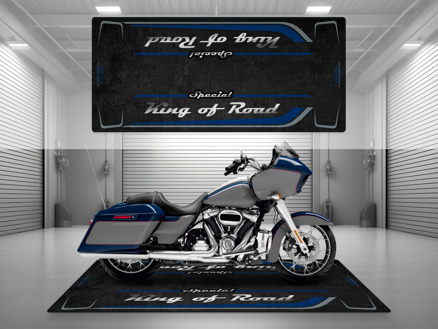 Motorcycle Mat for Cruiser Motorcycle "Special King of Road" - MM7346