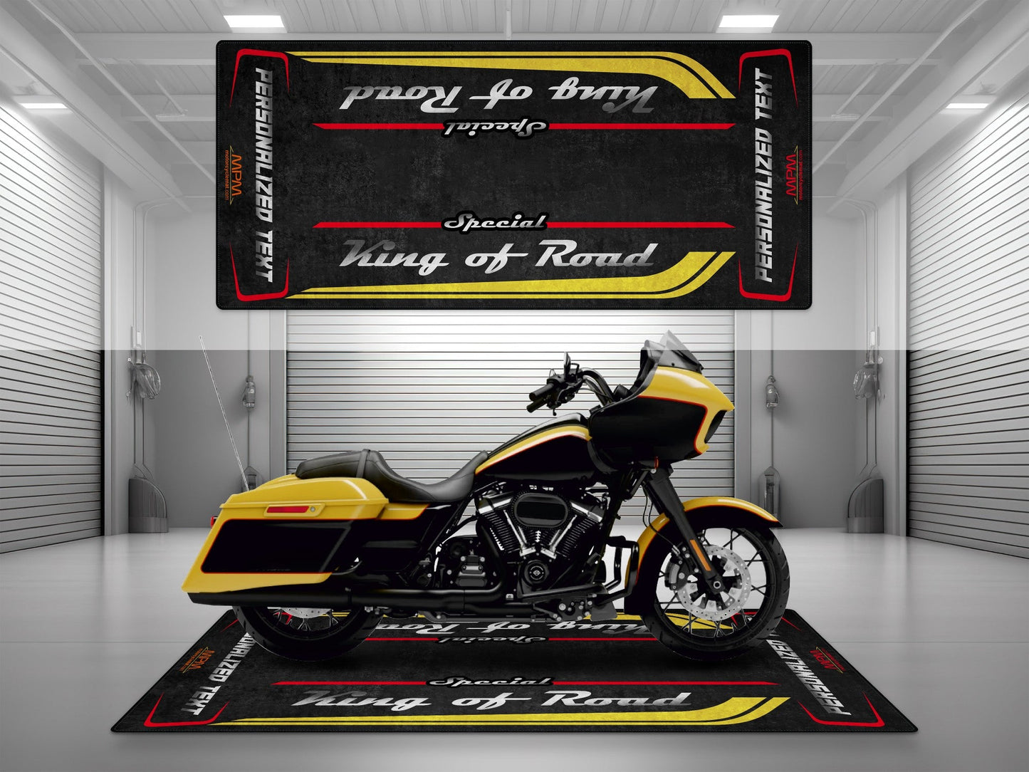 Motorcycle Mat for Cruiser Motorcycle "Special King of Road" - MM7346