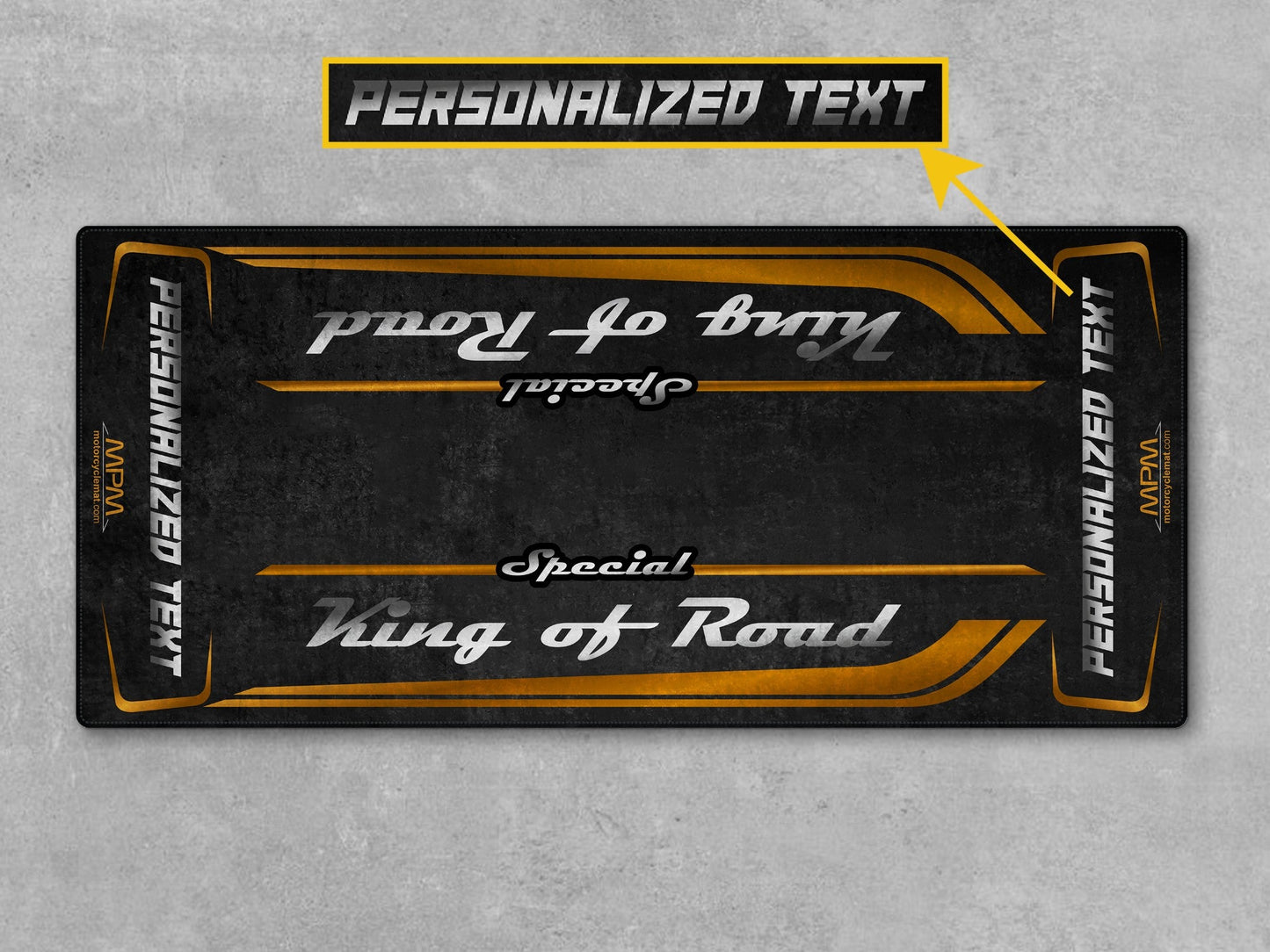 Motorcycle Mat for Cruiser Motorcycle "Special King of Road" - MM7346