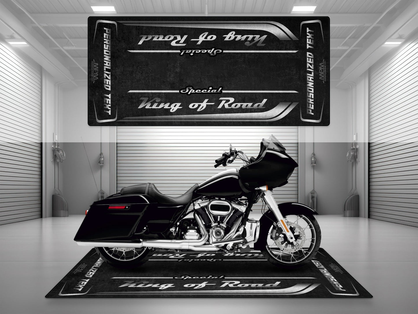 Motorcycle Mat for Cruiser Motorcycle "Special King of Road" - MM7346