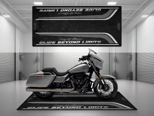 Motorcycle Mat for Cruiser Motorcycle "Glide Beyond Limits - King of Street" - MM7349