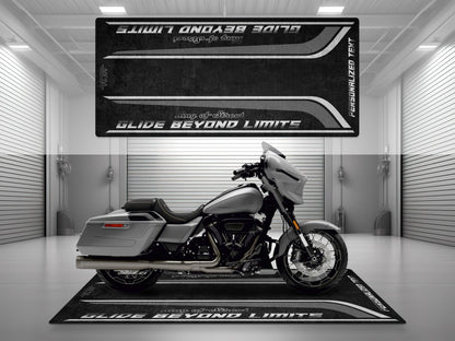 Motorcycle Mat for Cruiser Motorcycle "Glide Beyond Limits - King of Street" - MM7349