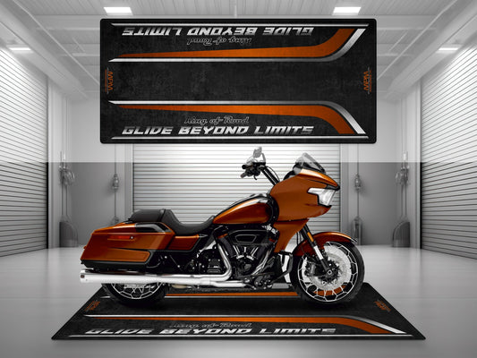 Motorcycle Mat for Cruiser Motorcycle "Glide Beyond Limits - King of Road " - MM7350