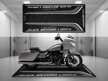 Motorcycle Mat for Cruiser Motorcycle "Glide Beyond Limits - King of Road " - MM7350