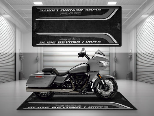 Motorcycle Mat for Cruiser Motorcycle "Glide Beyond Limits - King of Road " - MM7350