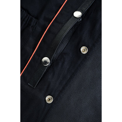 Buffalo Nickel Black Leather Vest for Men - Customizable Back & Satin Liner