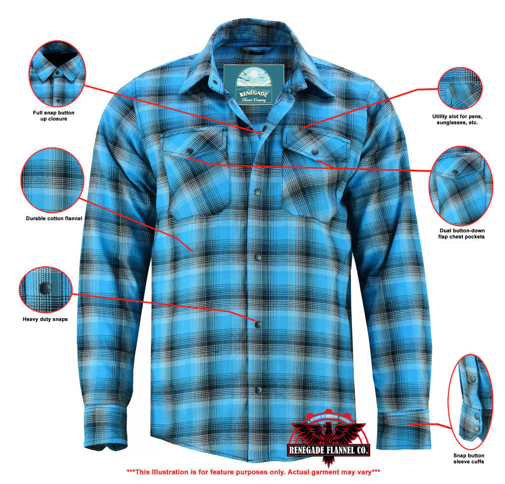 Flannel Shirt - Blue and Black Shaded