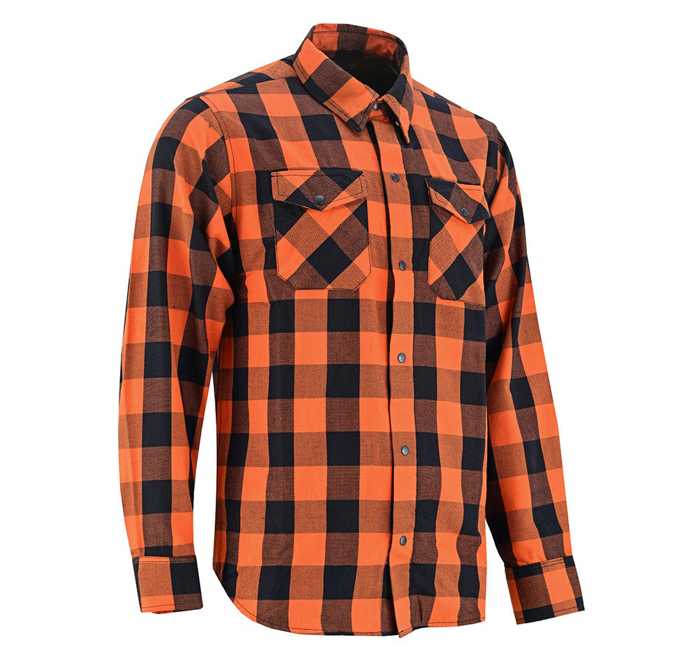 Flannel Shirt - Orange and Black