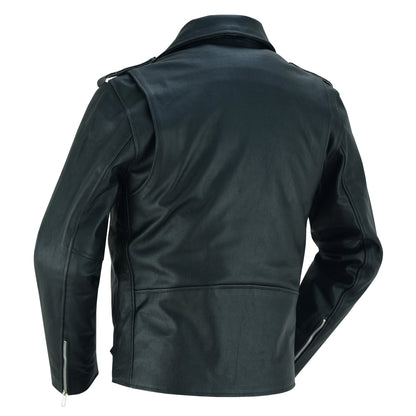 Dawn Rider Men's Premium Black Leather Motorcycle Jacket