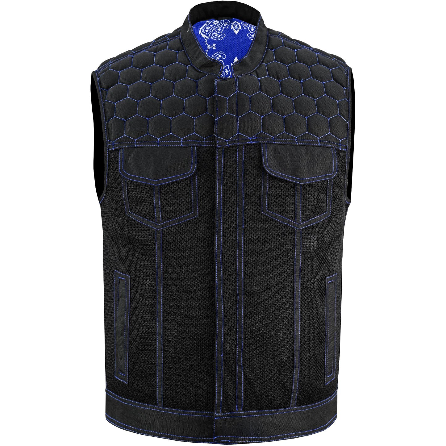 Blue Soul Men's Black Mesh Textile Vest