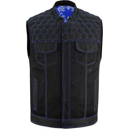 Blue Soul Men's Black Mesh Textile Vest