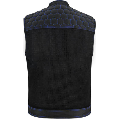 Blue Soul Men's Black Mesh Textile Vest