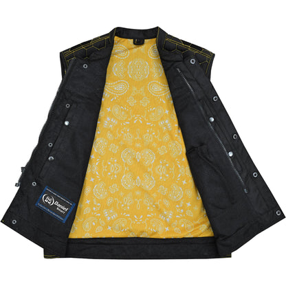Gloom Gold Men's Black Mesh Textile Vest