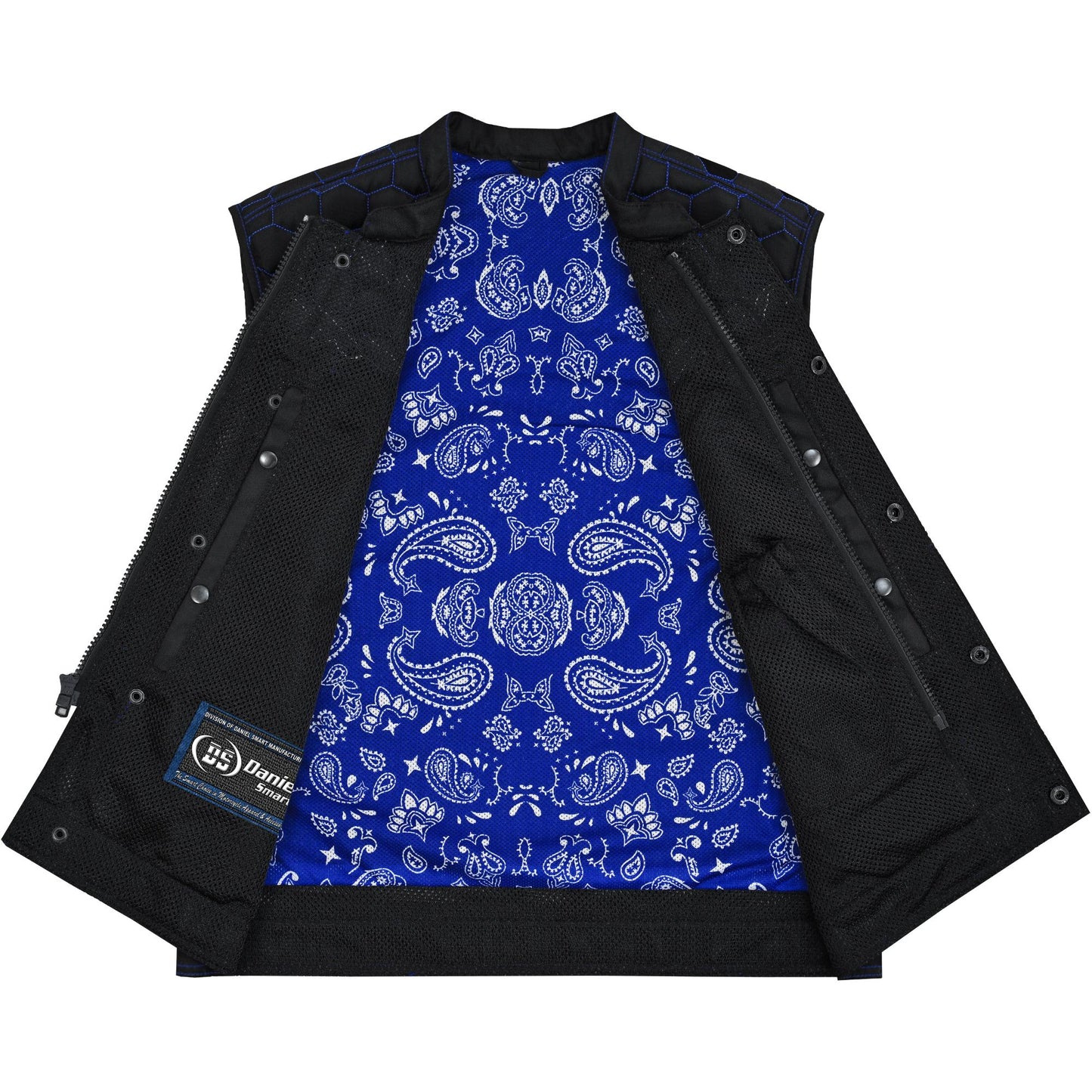 Blue Soul Men's Black Mesh Textile Vest