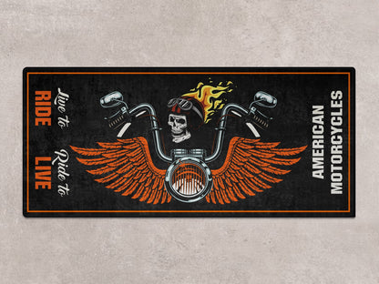 Motorcycle Mat Skull Design for Chopper, Cruiser, Touring, Sport Motorcycle - MM7502