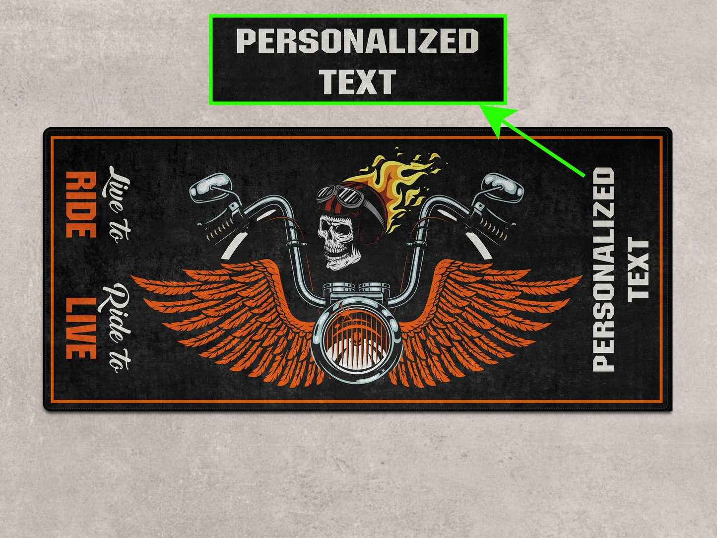 Motorcycle Mat Skull Design for Chopper, Cruiser, Touring, Sport Motorcycle - MM7502