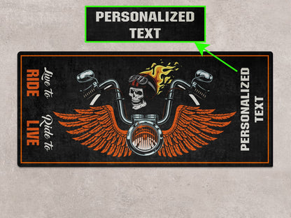 Motorcycle Mat Skull Design for Chopper, Cruiser, Touring, Sport Motorcycle - MM7502