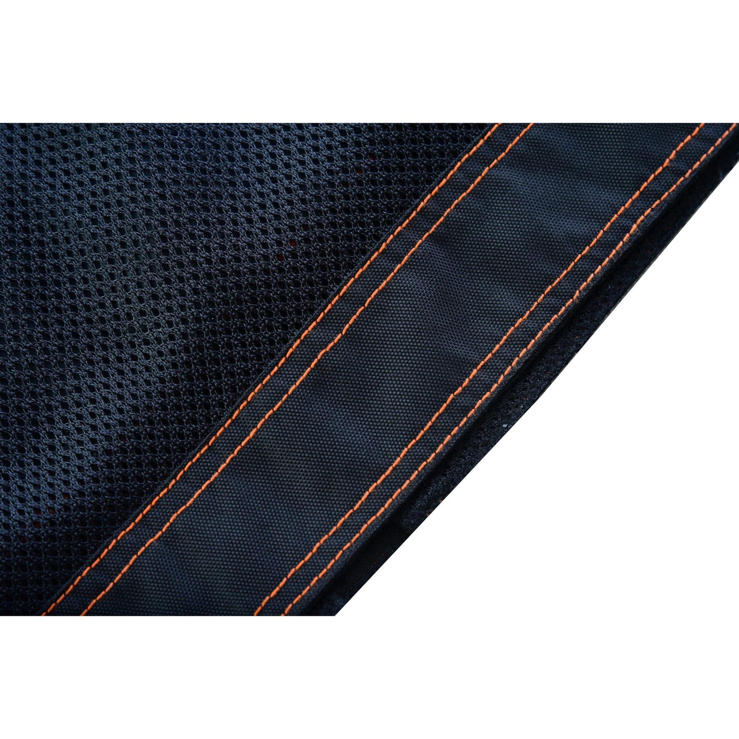 Night Tiger Men's Black Mesh Textile Vest with Orange Diamond Stitch