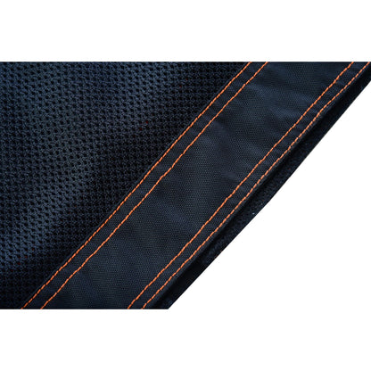 Night Tiger Men's Black Mesh Textile Vest with Orange Diamond Stitch