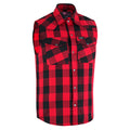 Red Rider Men's Sleeveless Red and Black Flannel Shirt