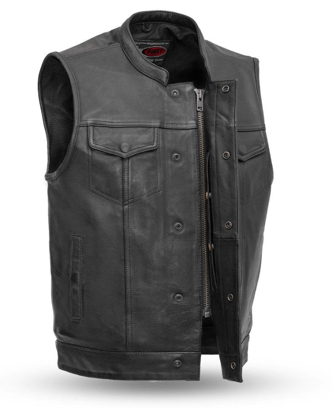 SHARP SHOOTER - MEN'S MOTORCYCLE LEATHER VEST