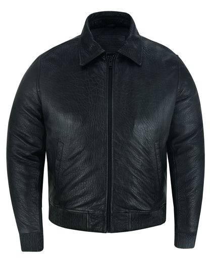 Traveler Men's Fashion Black Leather Jacket