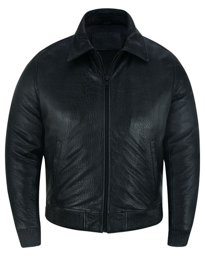 Traveler Men's Fashion Black Leather Jacket