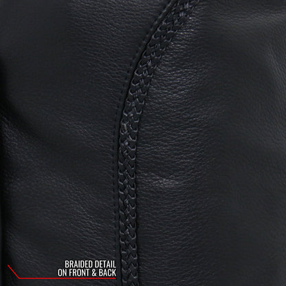 Hot Leathers VSL5001 USA Made Ladies Braided Leather Motorcycle Biker Vest