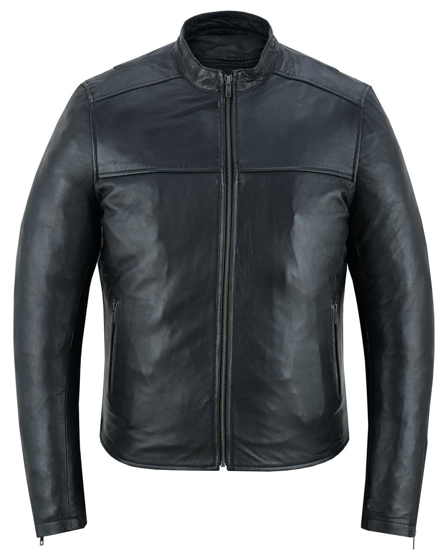 Wanton Men's Fashion Lambskin Leather Jacket –Black