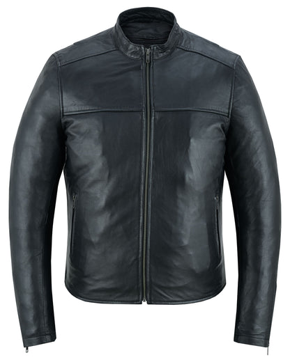 Wanton Men's Fashion Lambskin Leather Jacket –Black
