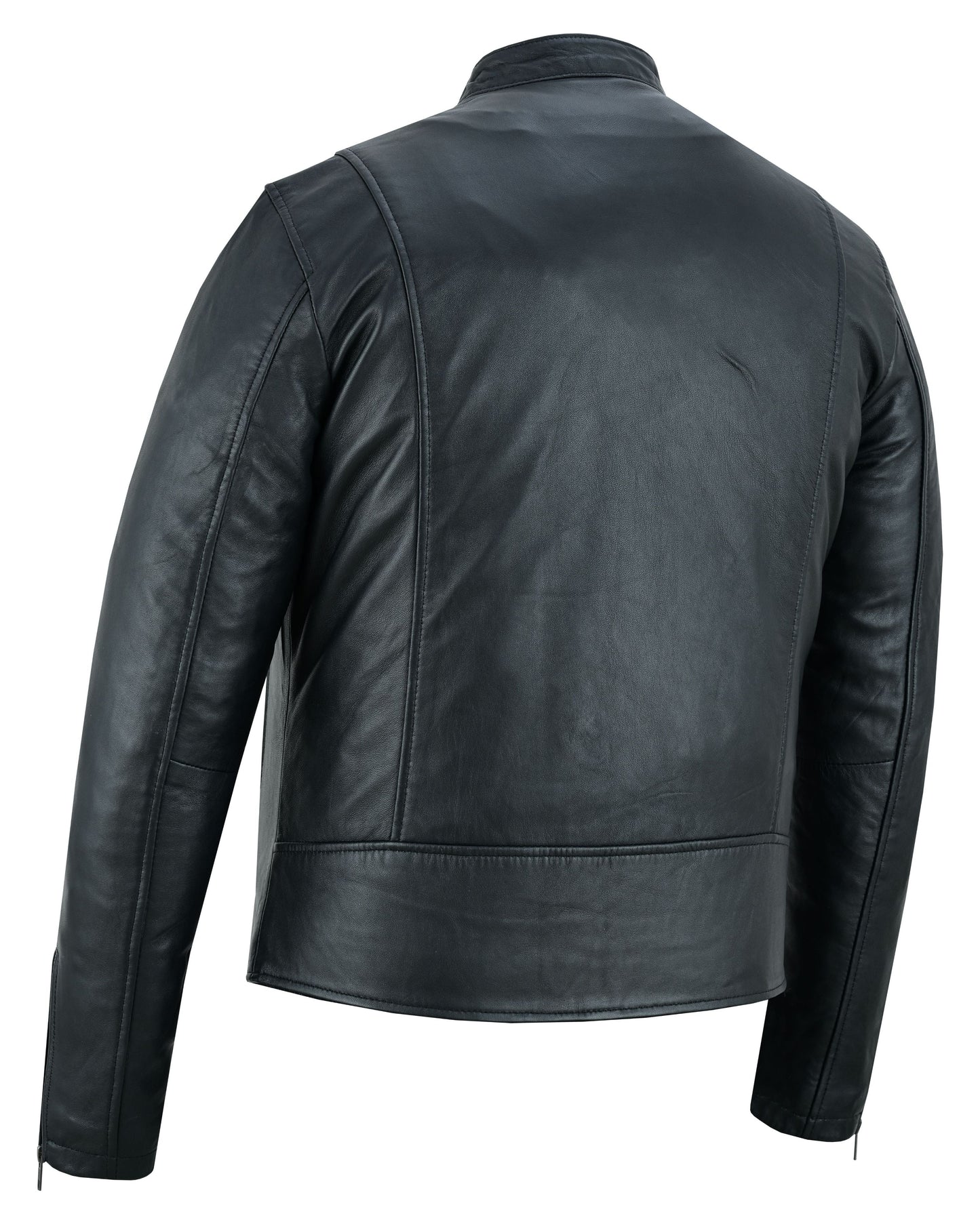 Wanton Men's Fashion Lambskin Leather Jacket –Black
