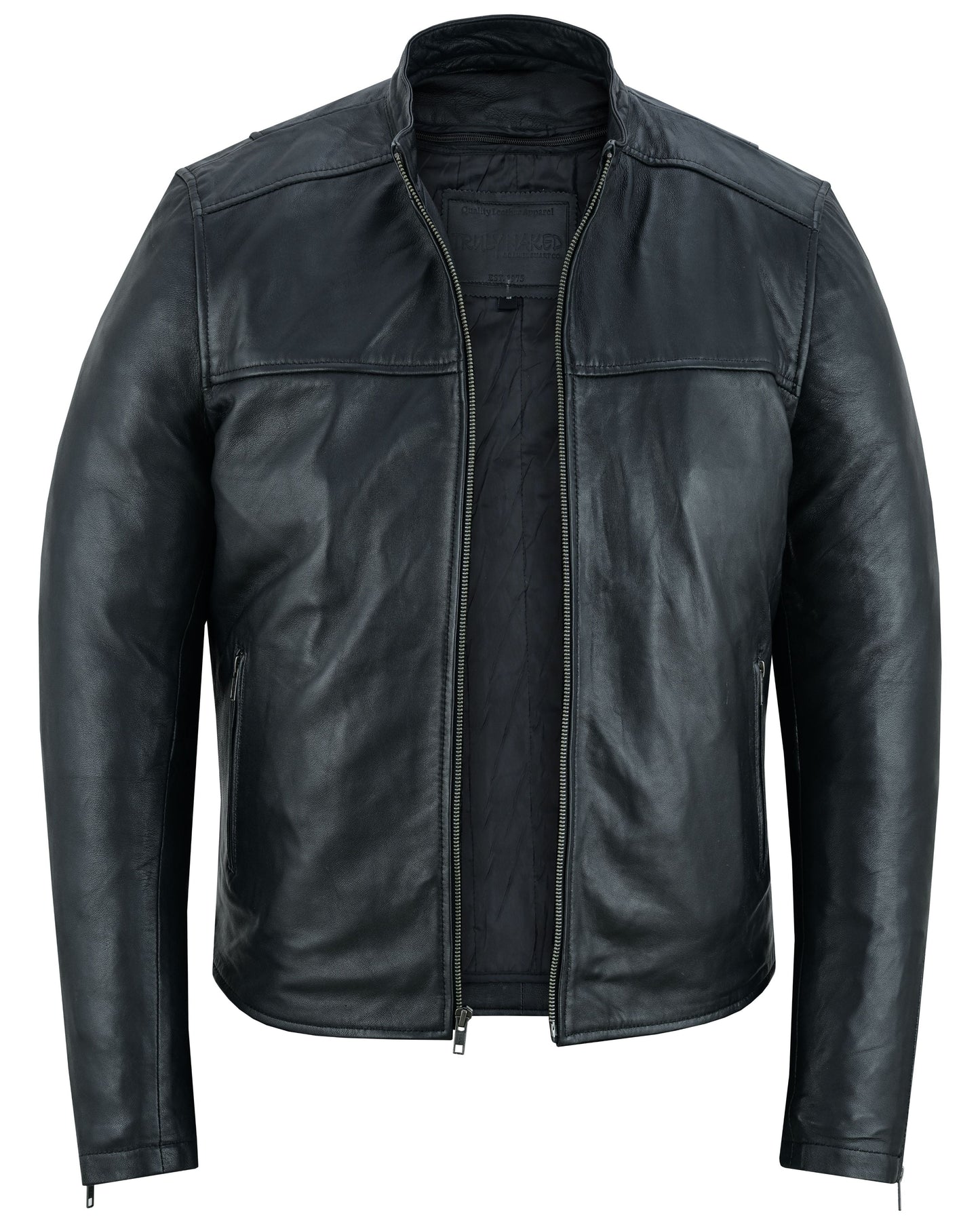Wanton Men's Fashion Lambskin Leather Jacket –Black