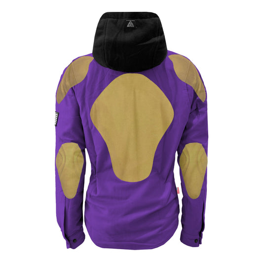 Protective Flannel Hoodie For Women - Purple Solid with Pads