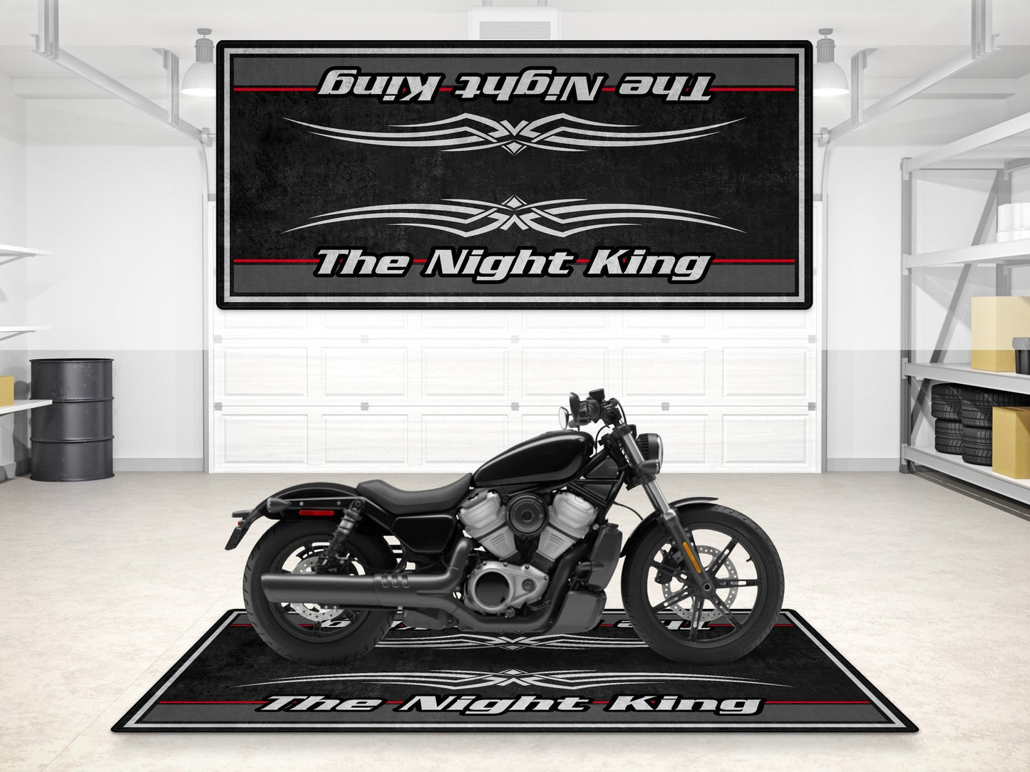 Motorcycle Mat for Cruiser Motorcycle "The Night King" - MM7300
