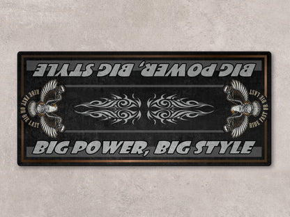 Motorcycle Mat for Cruiser Motorcycle "Big Power, Big Style" - MM7305