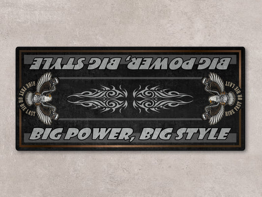 Motorcycle Mat for Cruiser Motorcycle "Big Power, Big Style" - MM7305