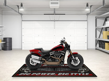 Motorcycle Mat for Cruiser Motorcycle "Big Power, Big Style" - MM7305