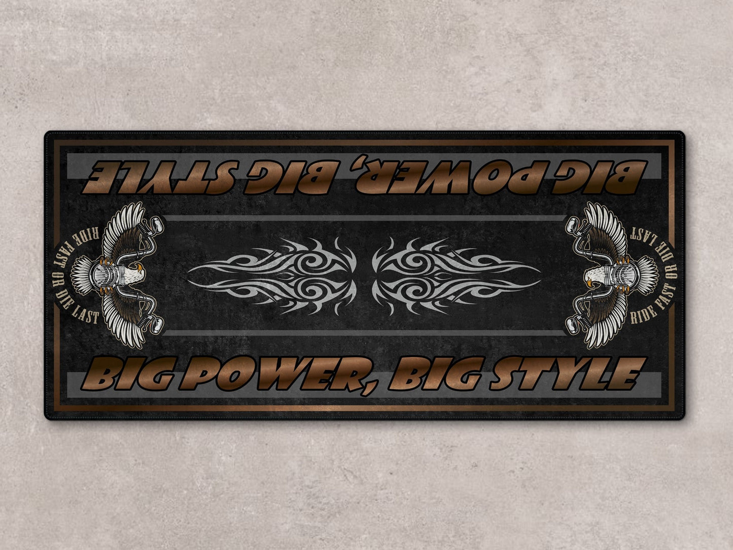 Motorcycle Mat for Cruiser Motorcycle "Big Power, Big Style" - MM7305