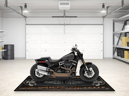 Motorcycle Mat for Cruiser Motorcycle "Big Power, Big Style" - MM7305