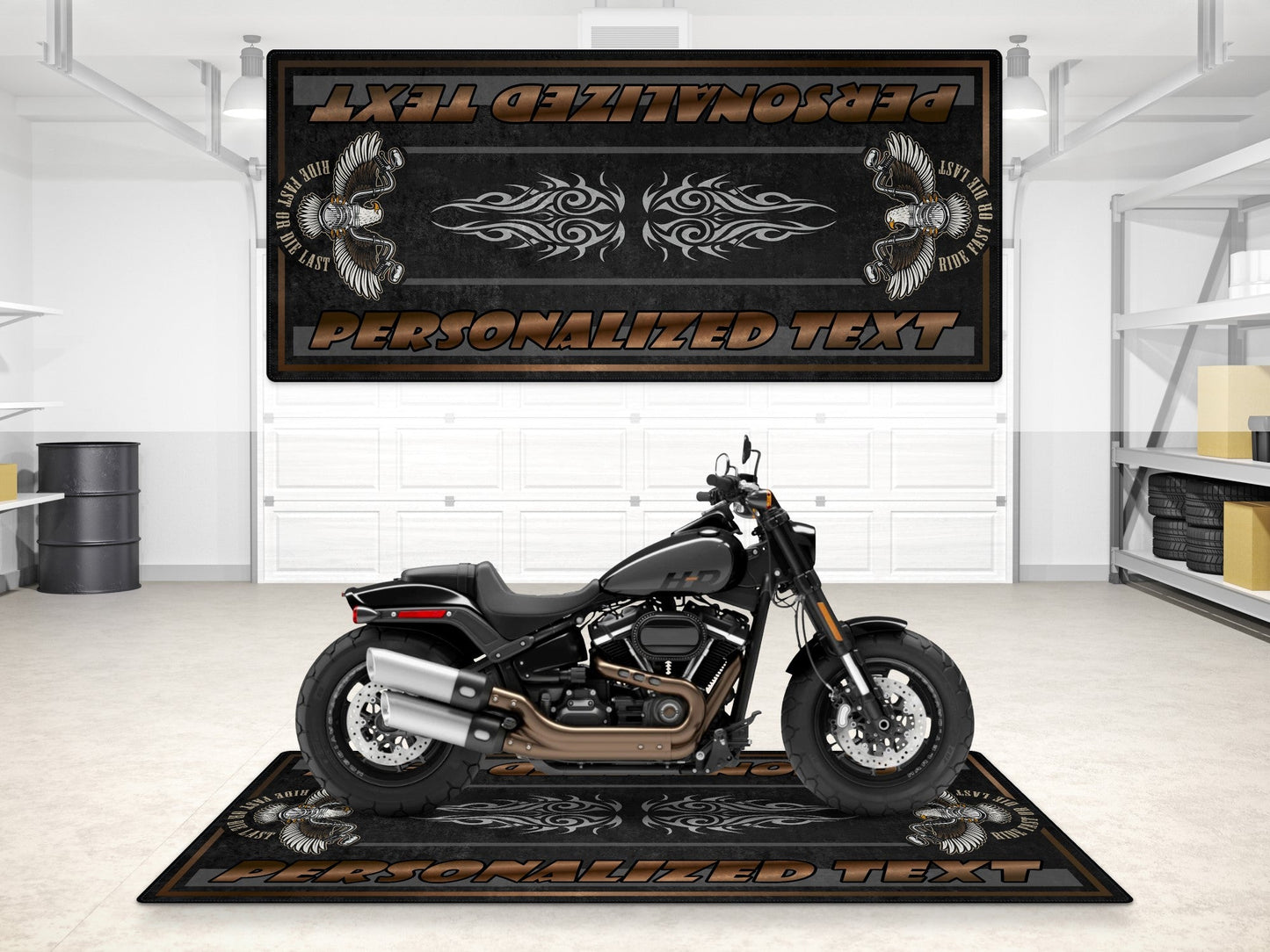 Motorcycle Mat for Cruiser Motorcycle "Big Power, Big Style" - MM7305