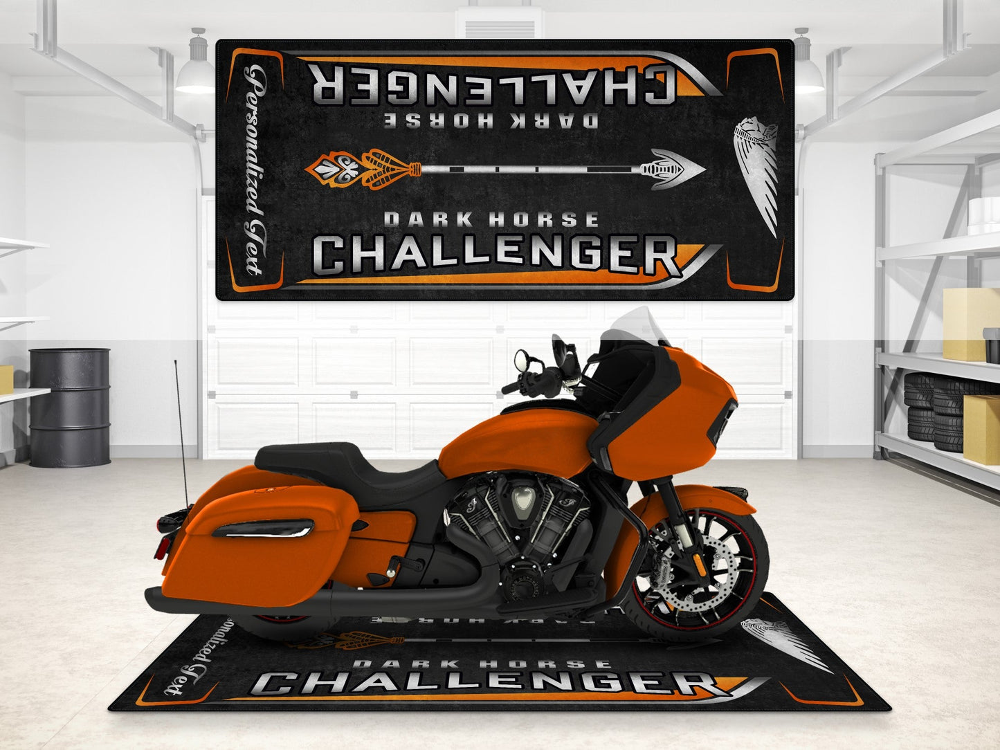 Designed Pit Mat for Indian Challenger Dark Horse Motorcycle - MM7332