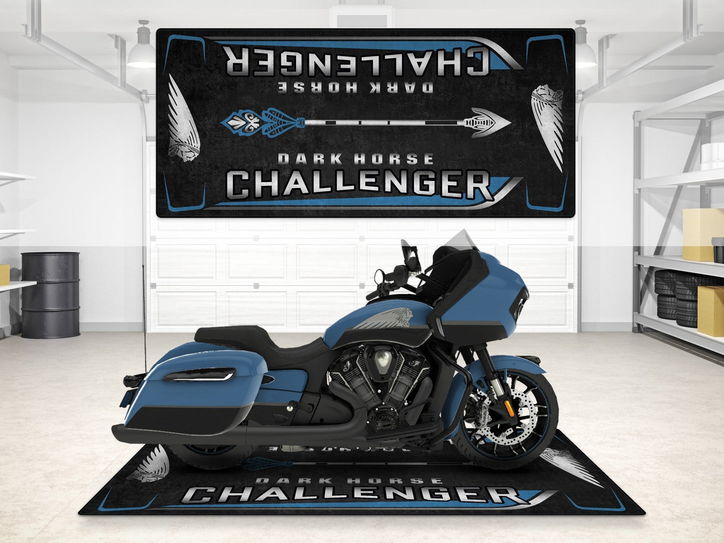 Designed Pit Mat for Indian Challenger Dark Horse Motorcycle - MM7332