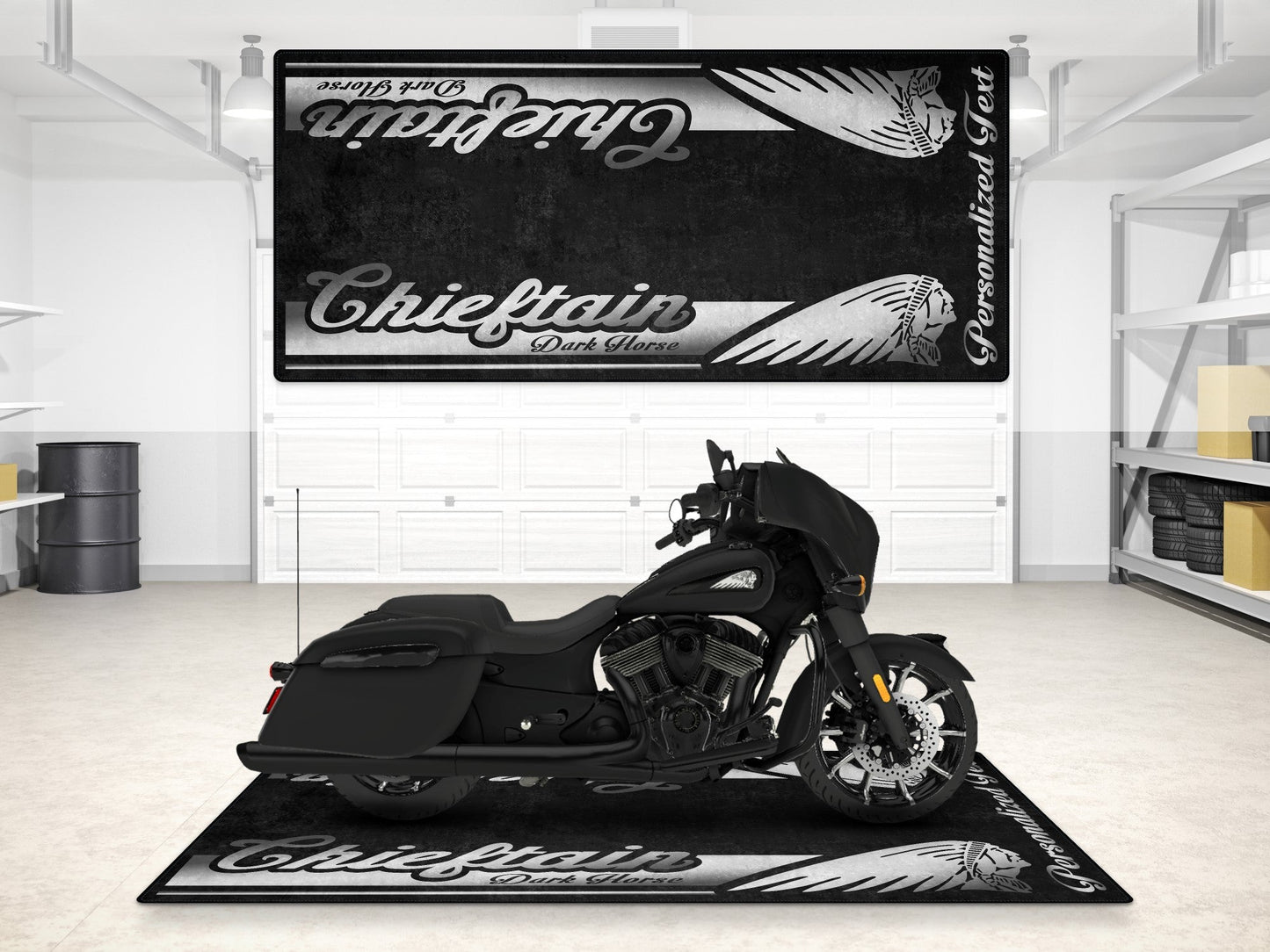 Designed Pit Mat for Indian Chieftain Dark Horse Motorcycle - MM7328