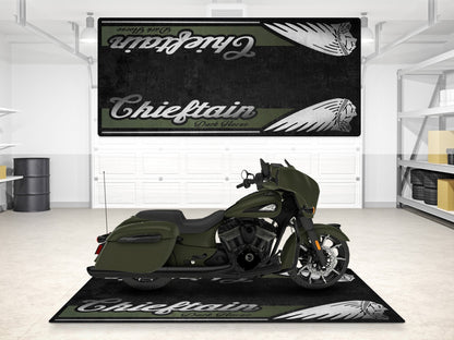 Designed Pit Mat for Indian Chieftain Dark Horse Motorcycle - MM7328