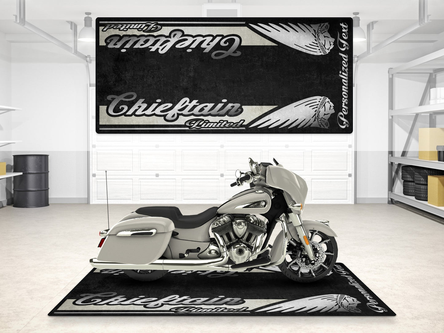Designed Pit Mat for Indian Chieftain Limited Motorcycle - MM7329
