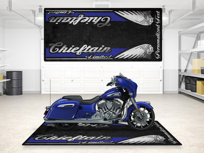 Designed Pit Mat for Indian Chieftain Limited Motorcycle - MM7329
