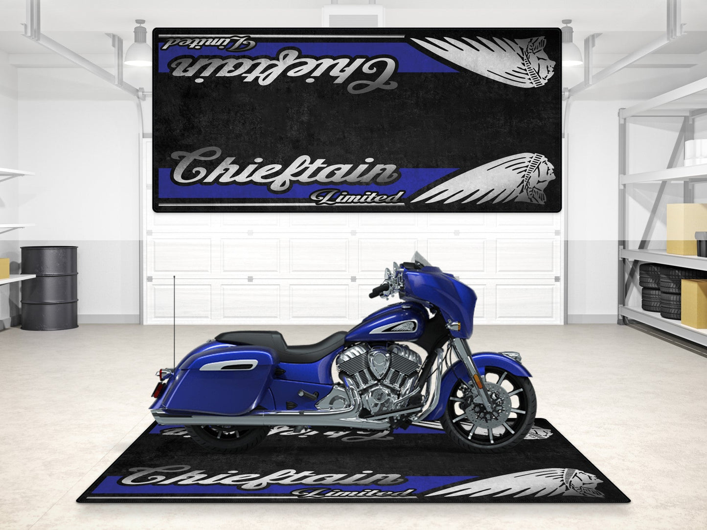 Designed Pit Mat for Indian Chieftain Limited Motorcycle - MM7329