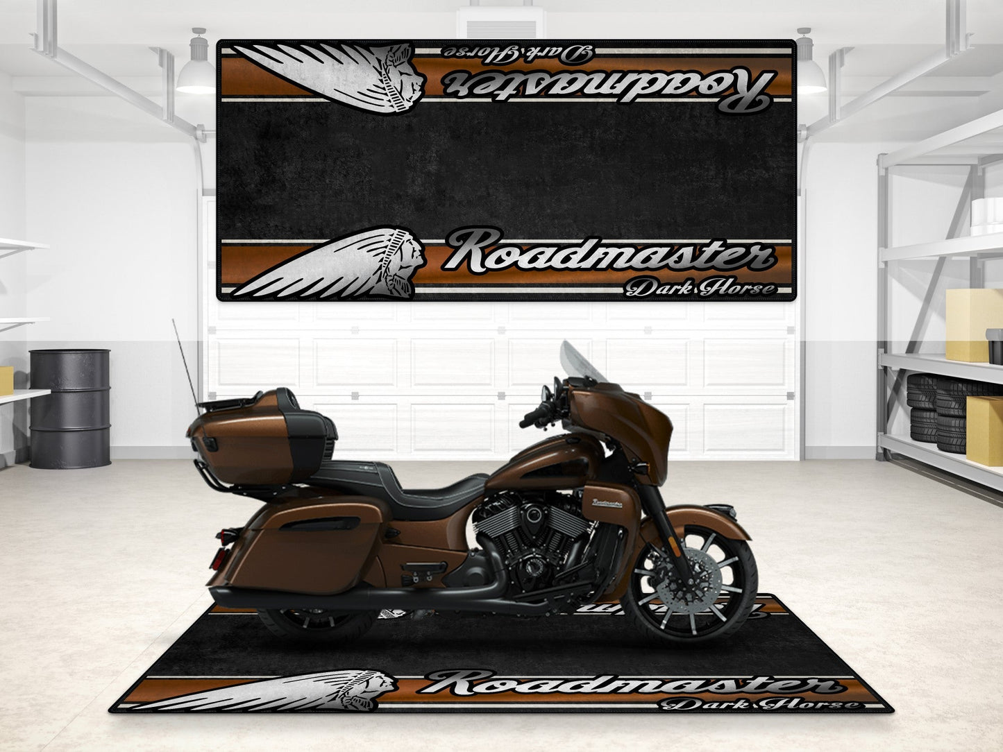 Designed Pit Mat for Indian Roadmaster Dark Horse Motorcycle - MM7337